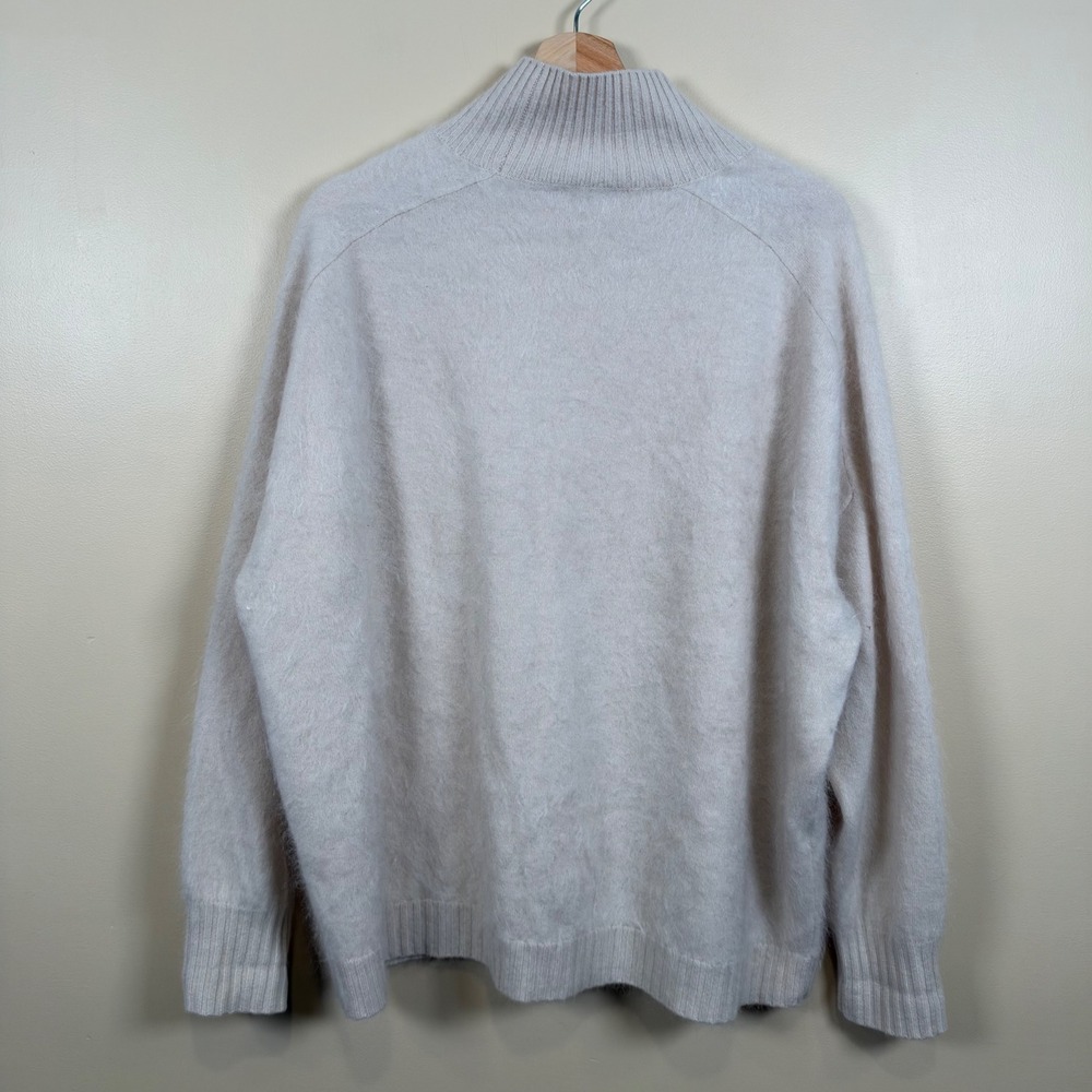 Vineyard Vines Cashmere Sweater Women L Gray Oversized Mock Neck Luxury Knit - Picture 5 of 7